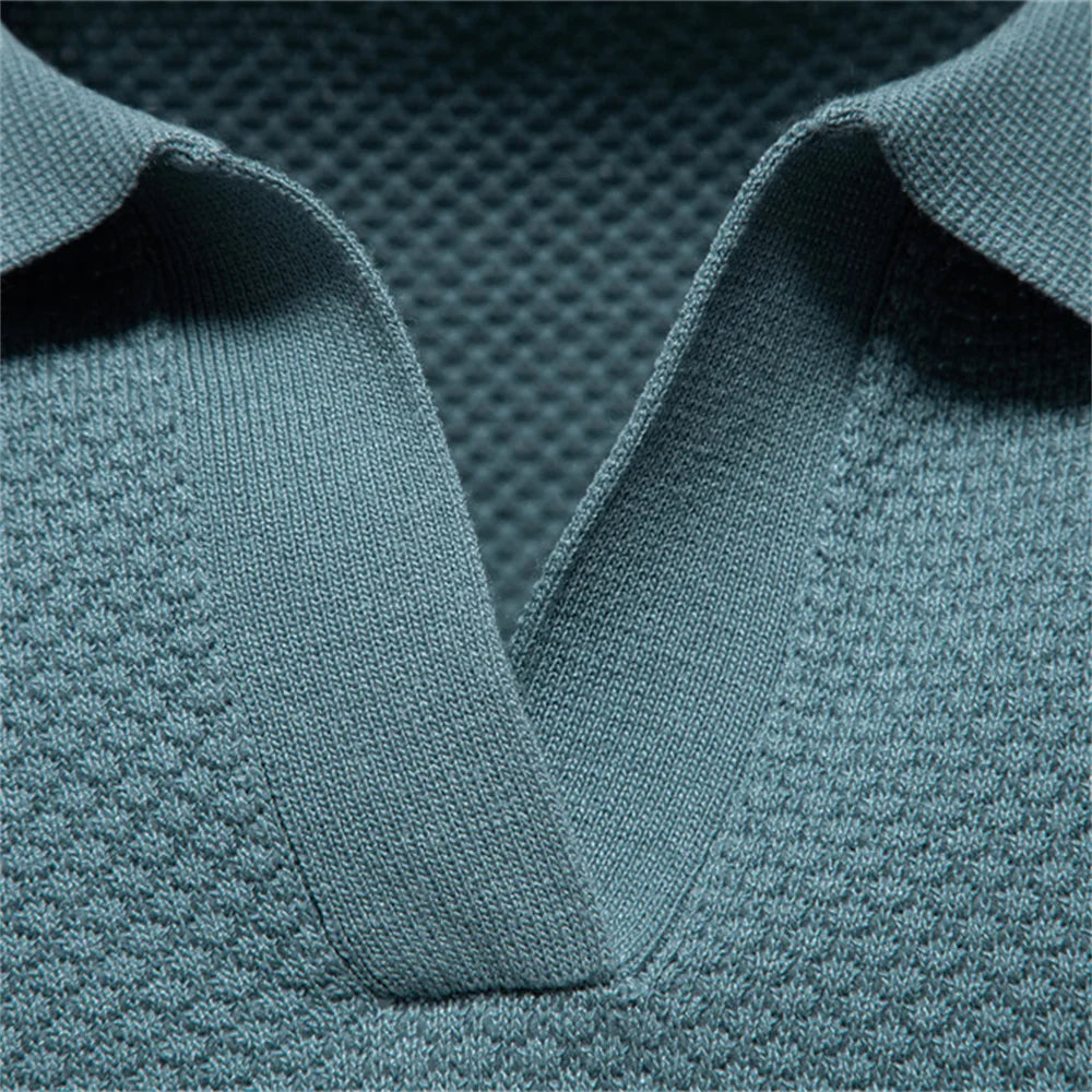 AirKnit breathable polo shirt detail