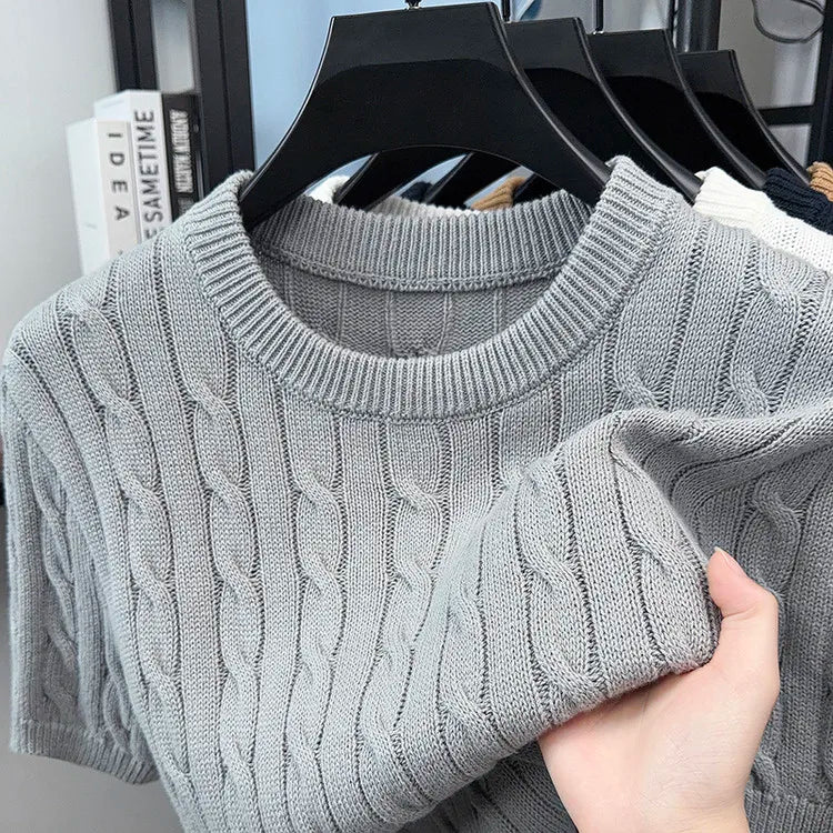 CableCore solid-color cotton knit T-shirt