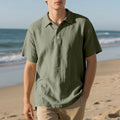 LinenBreeze men's summer casual polo shirt
