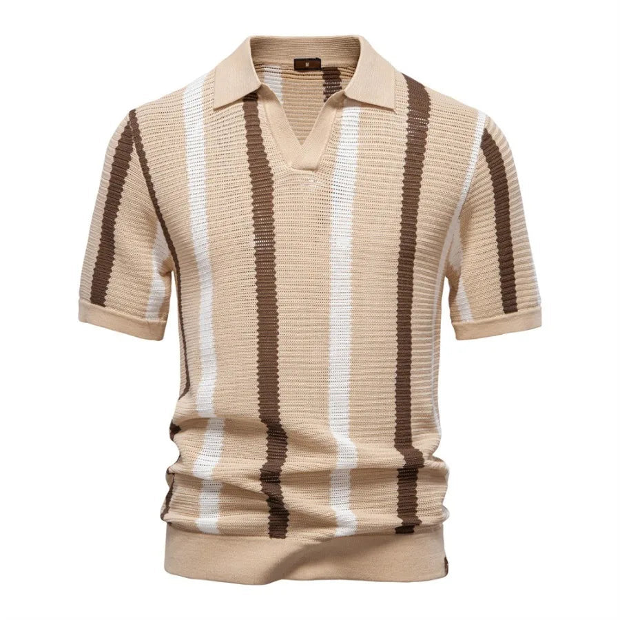 RibbedLine men's casual ribbed polo