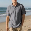 LinenBreeze breathable knit polo shirt for men