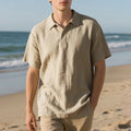 LinenBreeze men's loose-fit polo shirt