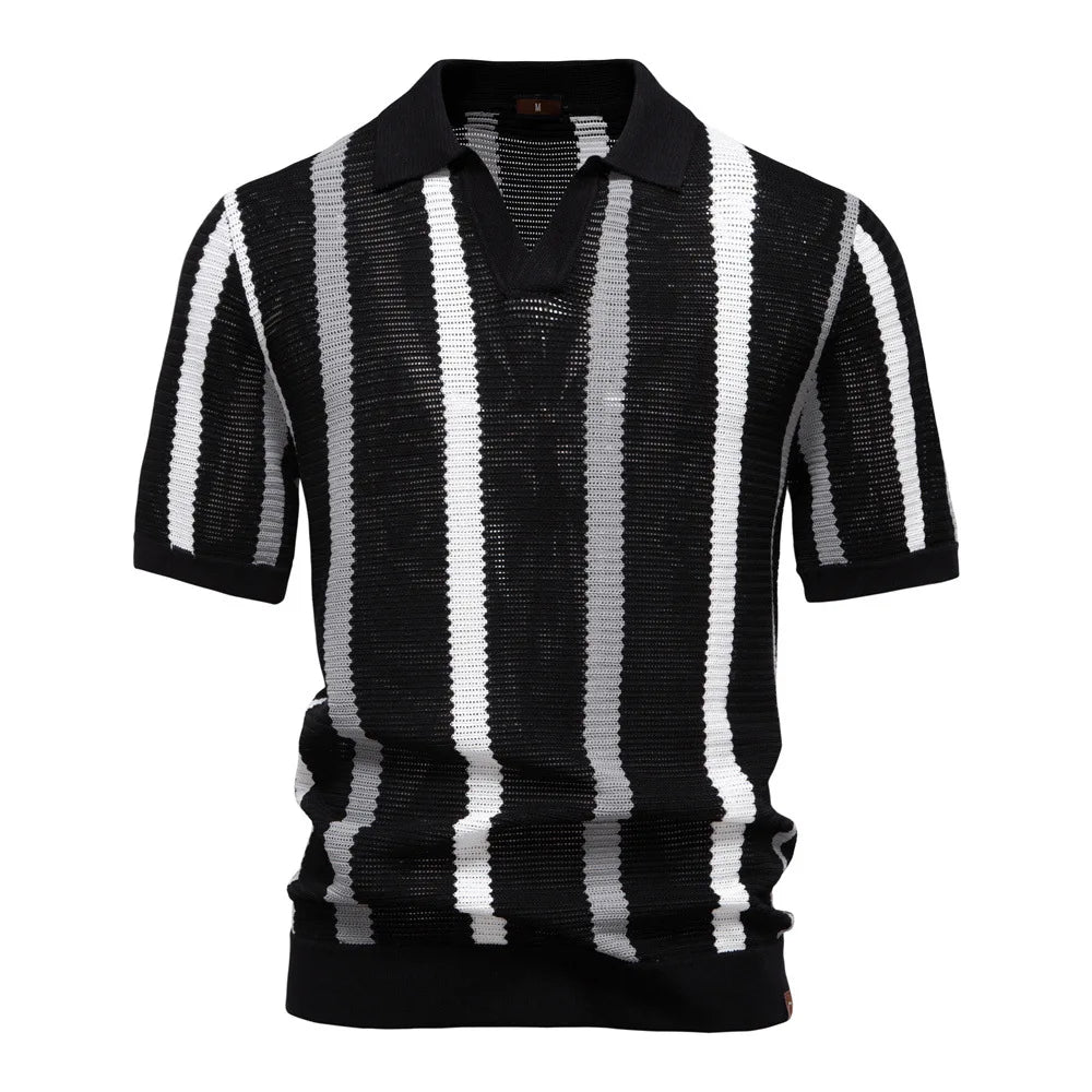 RibbedLine short-sleeve polo styling