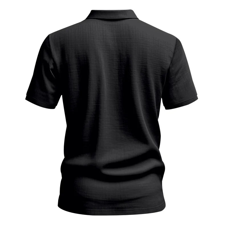 LinenBreeze men's breathable short-sleeve polo