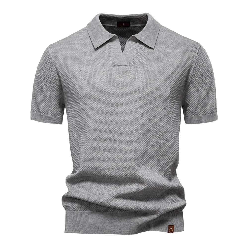 AirKnit breathable polo detail view