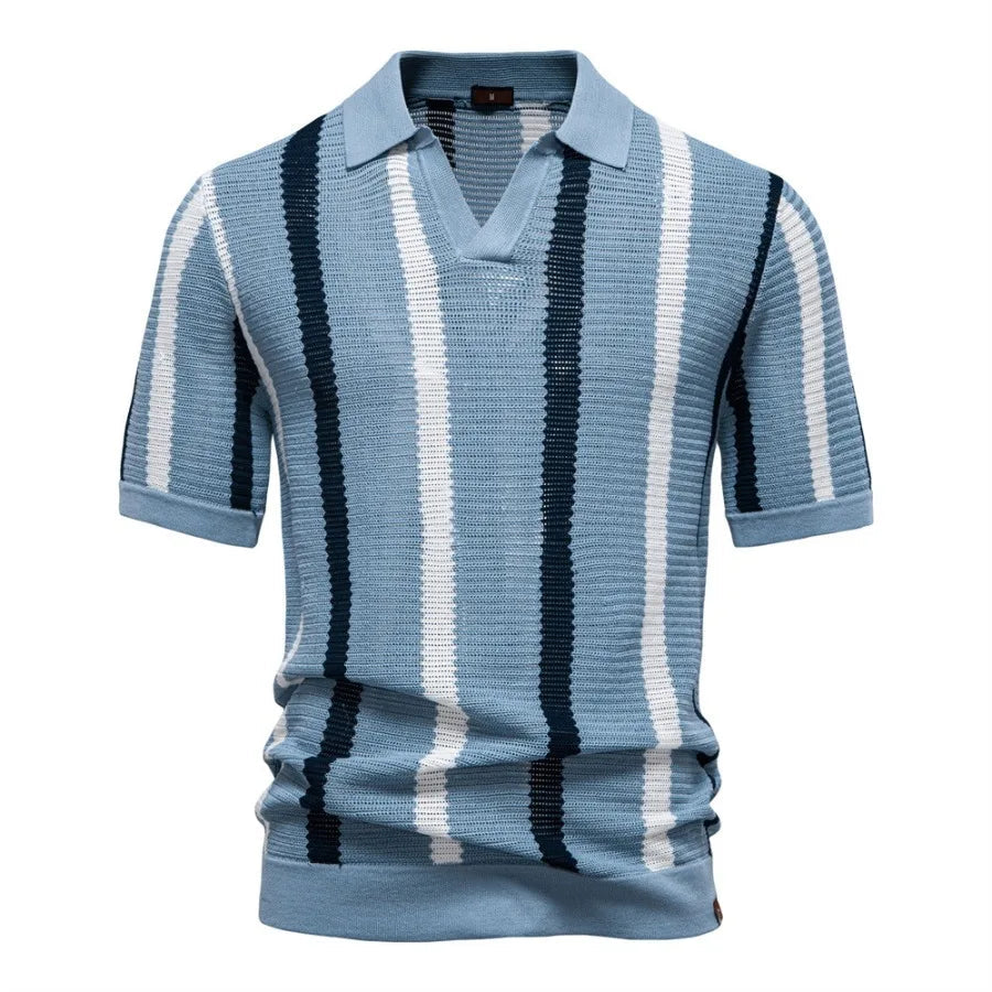 RibbedLine loose-fit knit polo