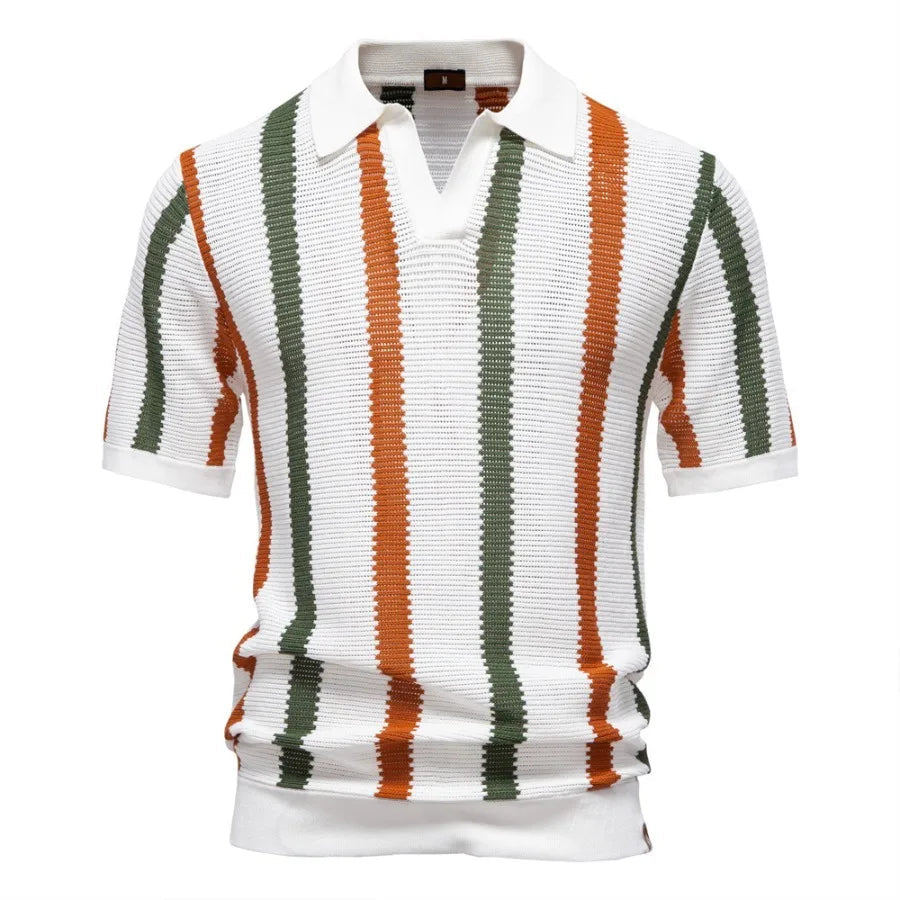 RibbedLine men's ribbed knit polo shirt